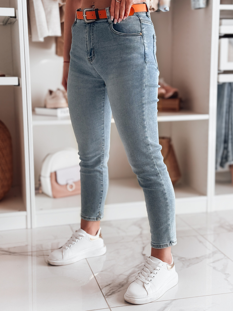 Dámské džíny slim fit CURVITA Dstreet UY2471 Barva: Modrá - světle, Velikost: M