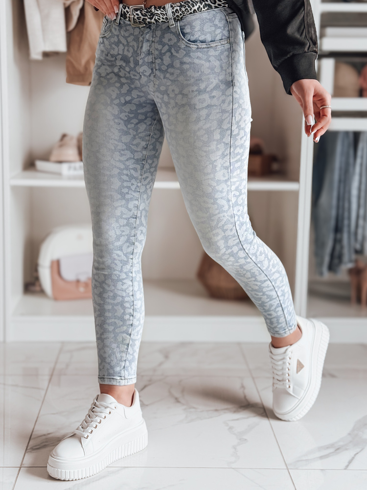 Dámské džíny skinny s páskem FELINA Dstreet UY2474 Barva: Modrá - světle, Velikost: 26