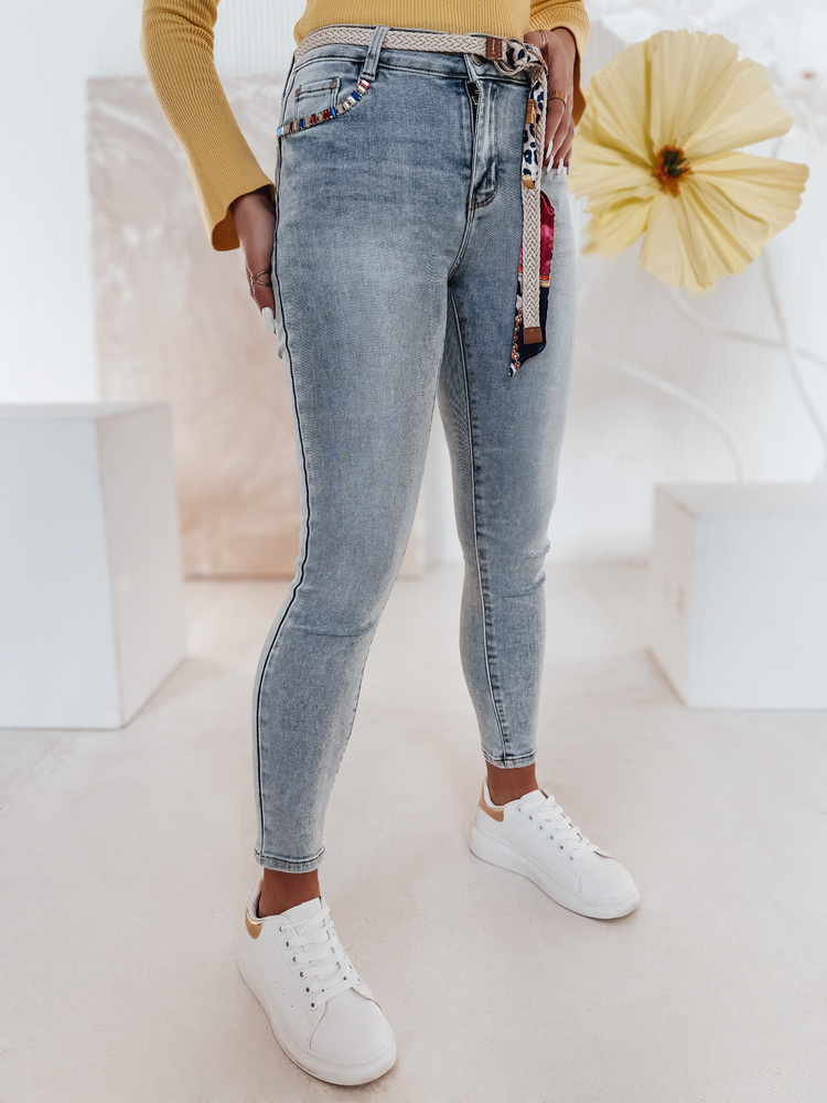 Dámské džíny skinny TRENDIFIX s páskem Dstreet UY2481 Barva: Modrá - světle, Velikost: 31