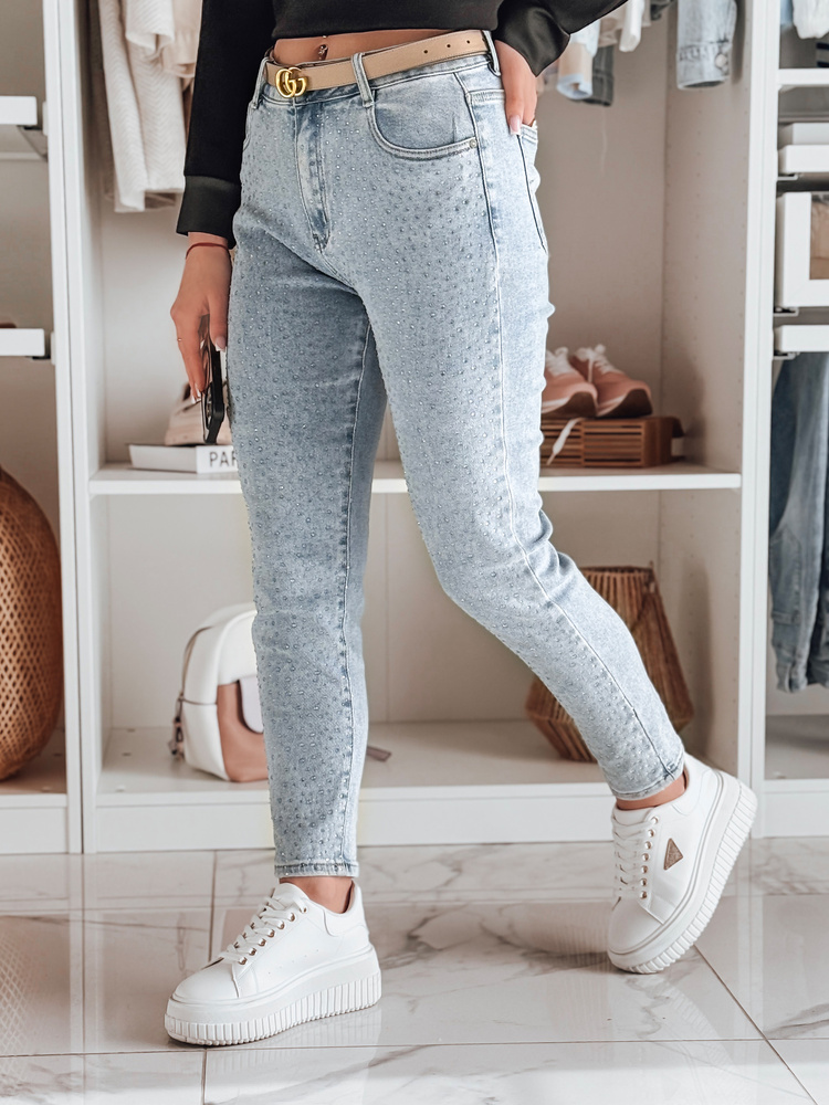 Dámské džíny slim fit SPARKLI Dstreet UY2488 Barva: Modrá - světle, Velikost: XS