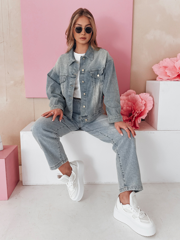 Dámské džíny široké wide leg WIDENO Dstreet UY2492 Barva: Modrá - světle, Velikost: S
