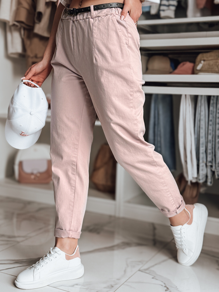 Dámské kalhoty s páskem RELCIX Dstreet UY2580 Barva: Růžová, Velikost: M