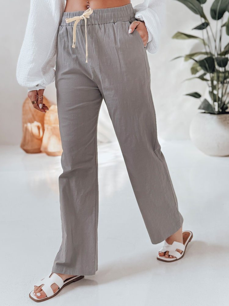 Dámské kalhoty casualowe wide leg BOHO DAY Dstreet UY2647 Barva: Šedá - světle, Velikost: L
