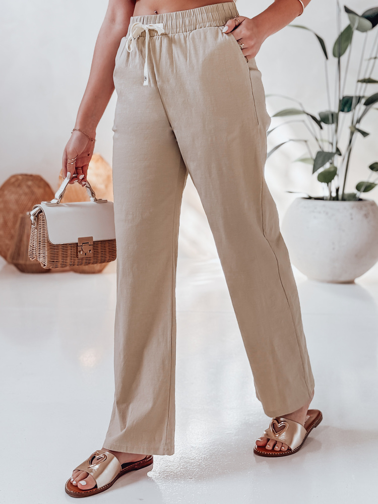 Dámské kalhoty casualowe wide leg BOHO DAY Dstreet UY2647 Barva: Zelená, Velikost: XL
