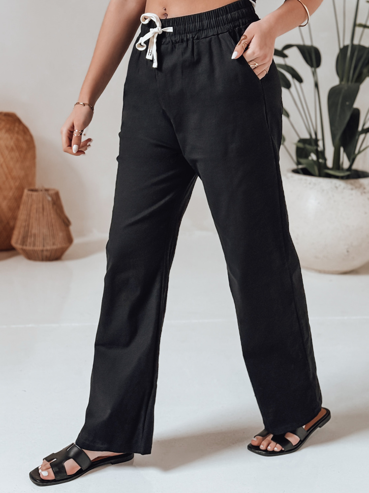 Dámské kalhoty casualowe wide leg BOHO DAY Dstreet UY2647 Barva: Černá, Velikost: XXL