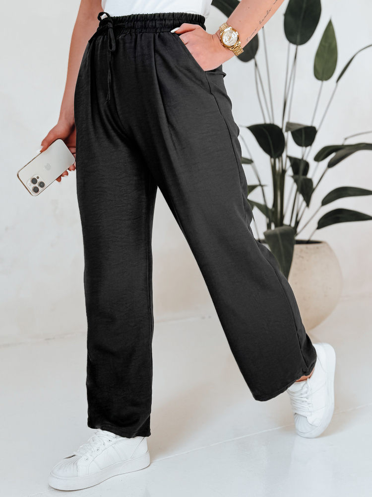 Dámské široké kalhoty wide leg MILLIVIO Dstreet UY2659 Barva: Černá, Velikost: M