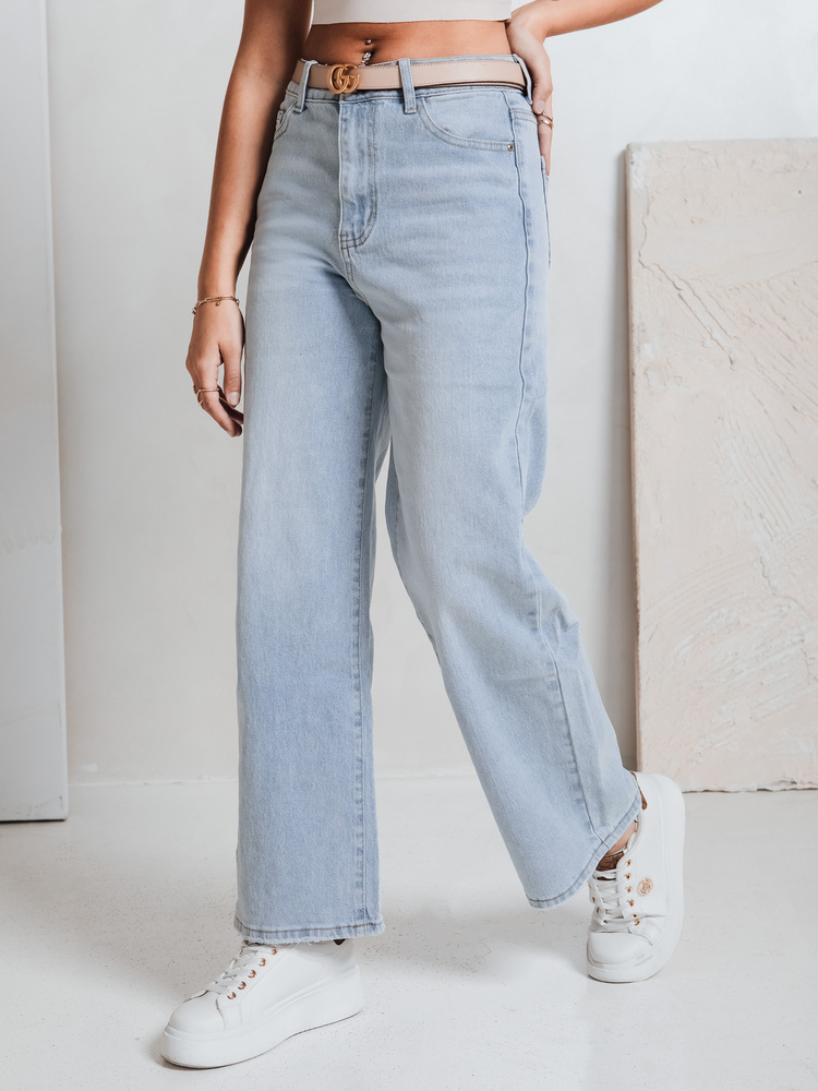 Dámské džíny wide leg FLOWLESS Dstreet UY2682 Barva: Modrá - světle, Velikost: XL
