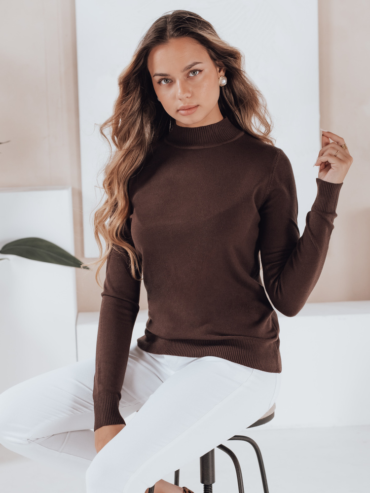 Damski sweter półgolf TARLENA bordowy Dstreet MY2480 Barva: Béžová, Velikost: S/M