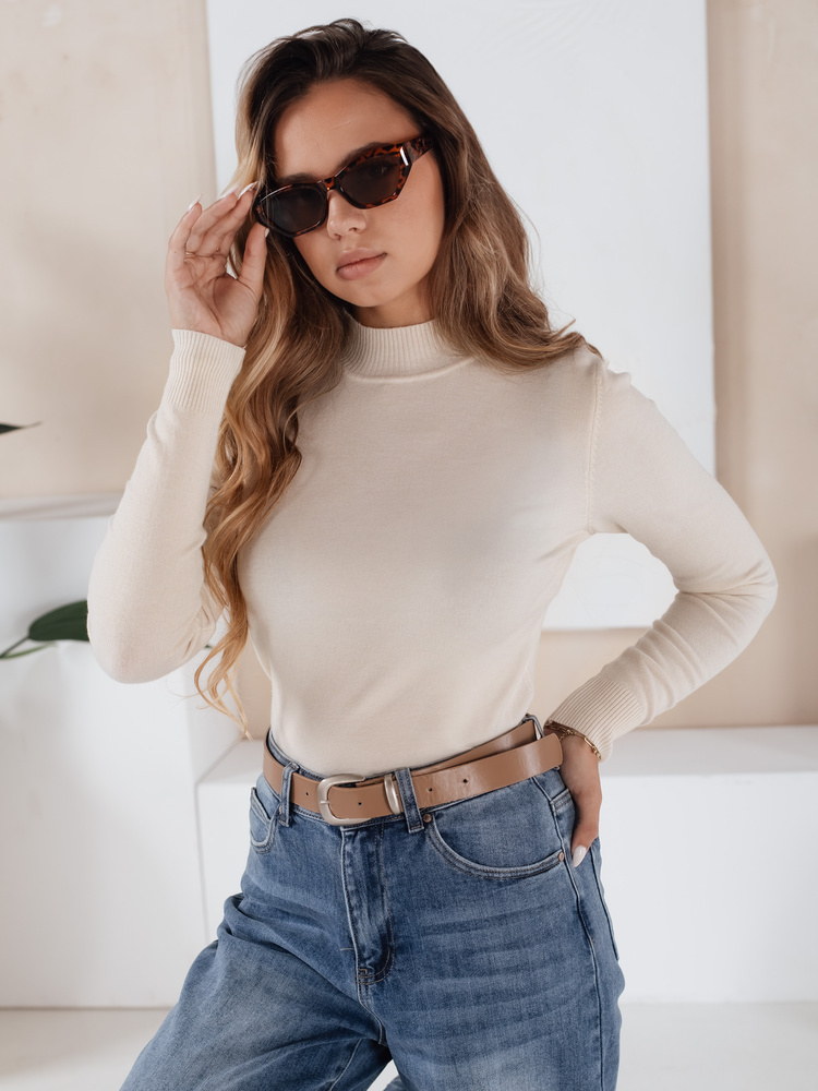 Damski sweter półgolf TARLENA bordowy Dstreet MY2480 Barva: Tělová, Velikost: S/M