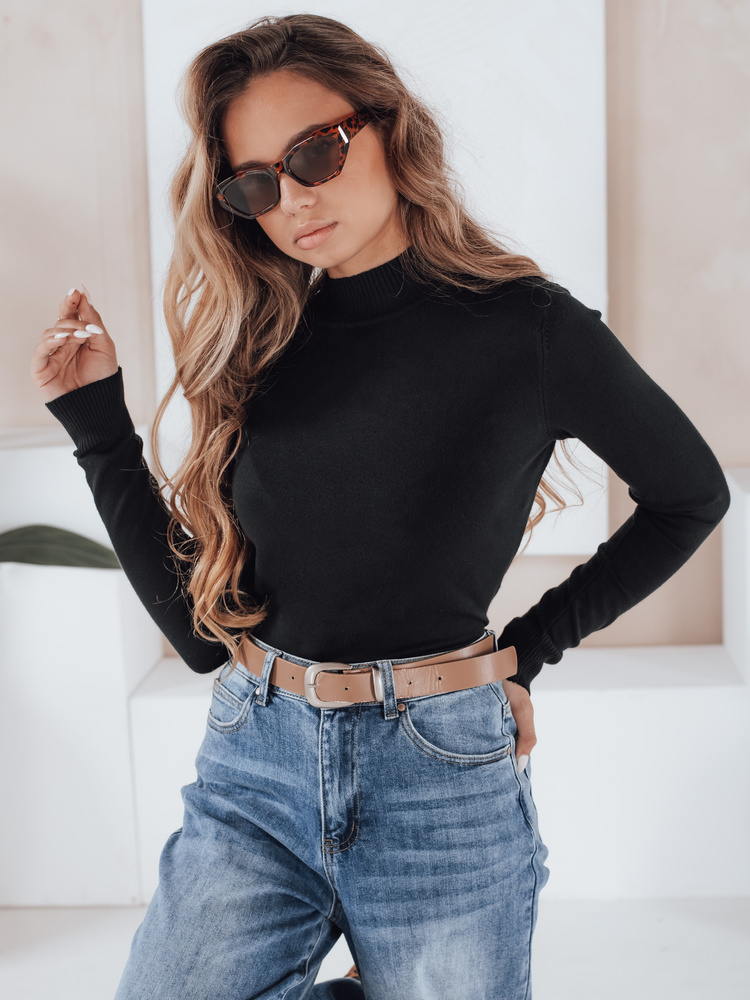Damski sweter półgolf TARLENA bordowy Dstreet MY2480 Barva: Černá, Velikost: M/L