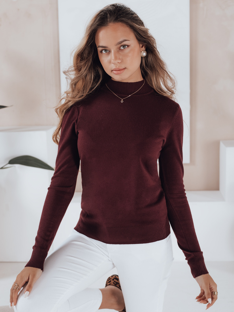 Damski sweter półgolf TARLENA bordowy Dstreet MY2480 Barva: Bordó, Velikost: M/L