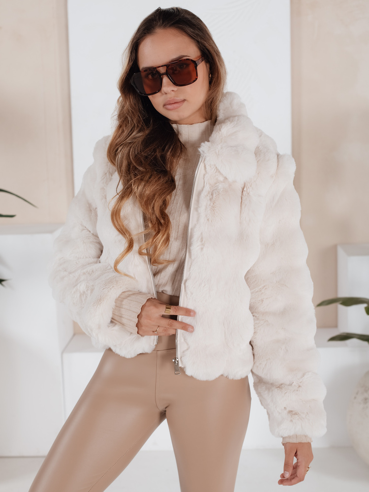 Dámská krátká zimní bunda Dstreet TY5140 Barva: Bílá, Velikost: XL