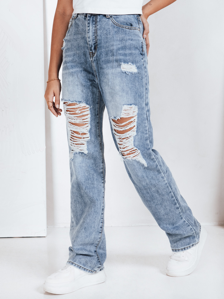 Dámské džíny děrované Dstreet UY2812 Barva: Modrá - světle, Velikost: XS