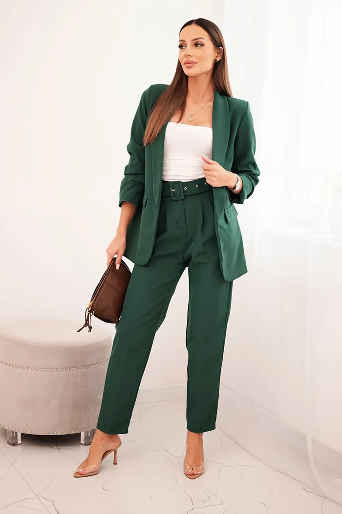 Kesi Elegantní souprava saka a kalhot Barva: Zelená - tmavě, Velikost: UNI