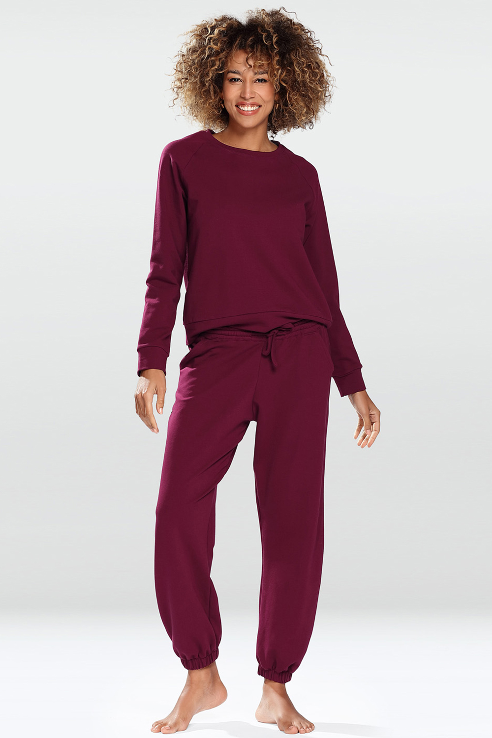 Dámská tepláková souprava Dkaren Wenezja Barva: Bordó, Velikost: 2XL