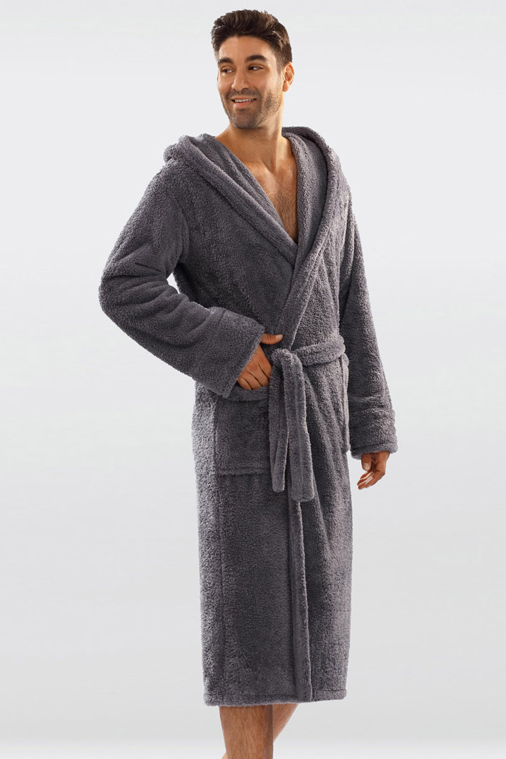 Župan Dkaren 130 z kapturem Barva: Šedá, Velikost: M