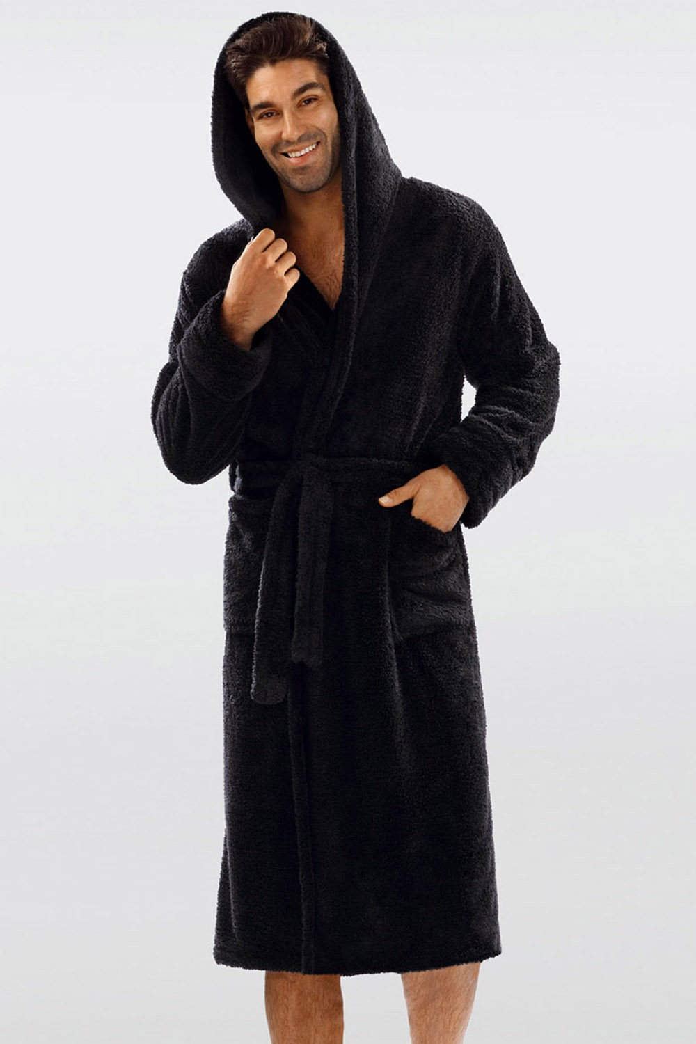 Župan Dkaren 130 z kapturem Barva: Černá, Velikost: L