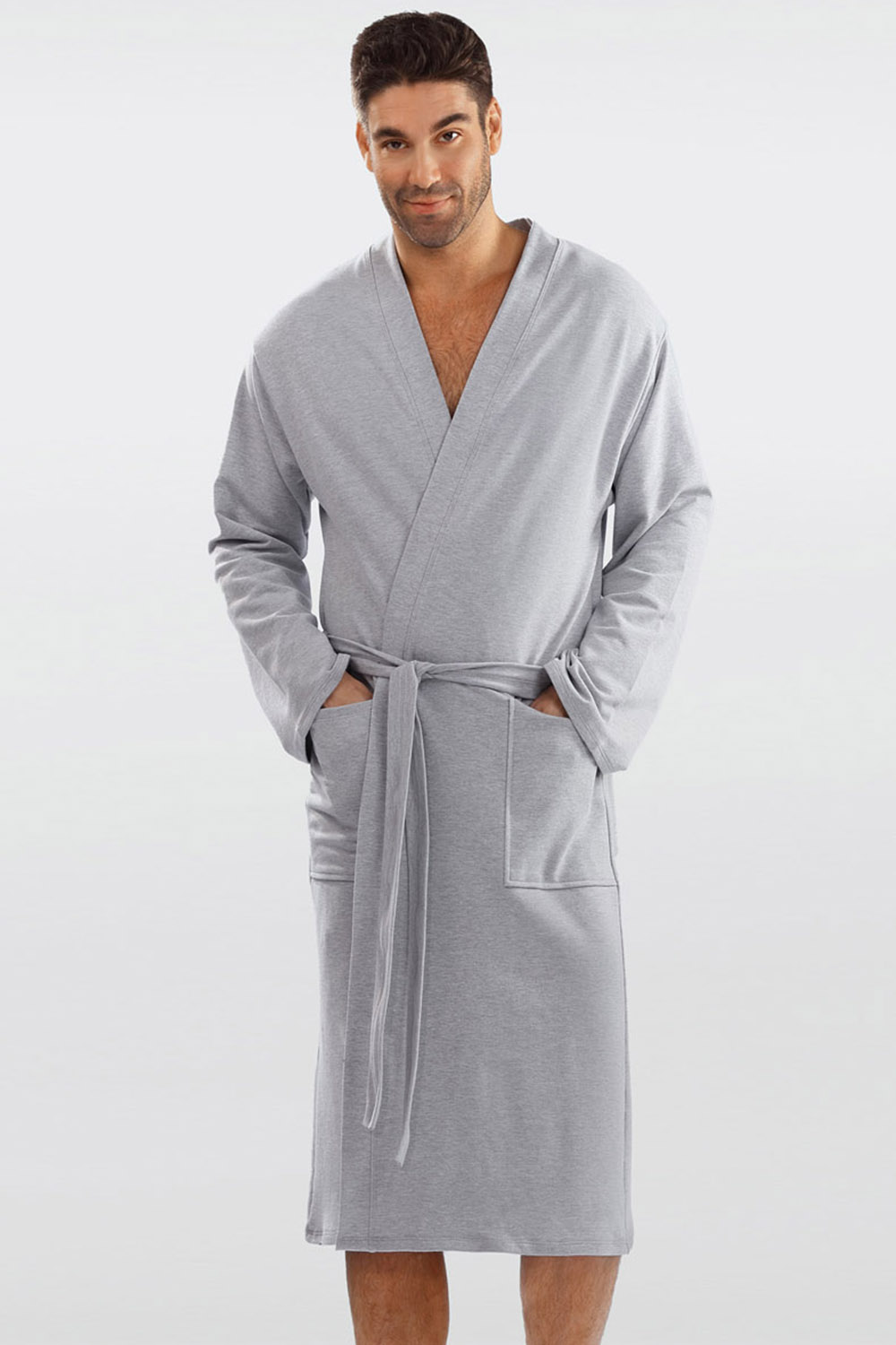 Pánský bavlněný župan Dkaren Harry Barva: Šedá, Velikost: 2XL