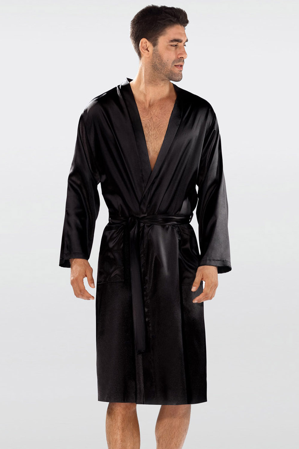 Pánský saténový župan Dkaren Christian Barva: Černá, Velikost: 2XL