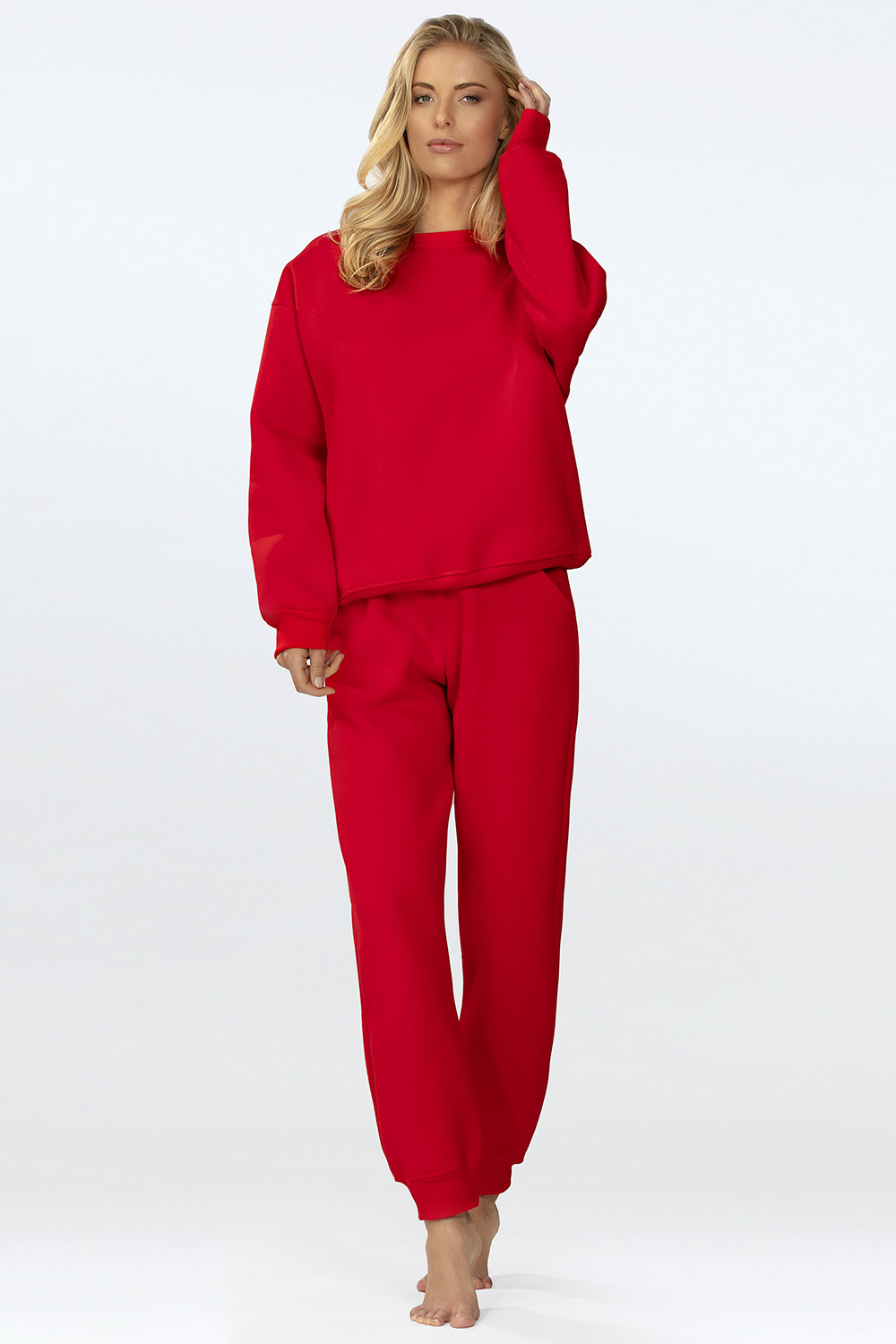 Dámská tepláková souprava Dkaren Rehema-Kpl Barva: Červená, Velikost: 2XL