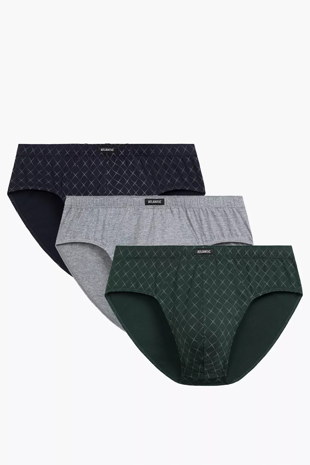 Pánské slipy Atlantic 3MP-205    3-pack Barva: Modrá - tmavě, Velikost: 2XL