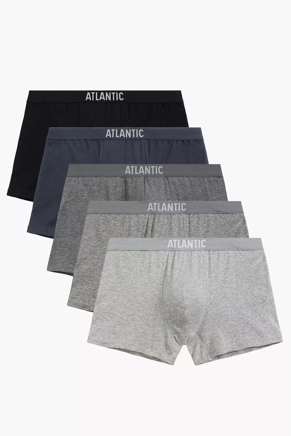 Boxerky Atlantic 5BMH-011 A'5 S-2XL černošedá melanž M