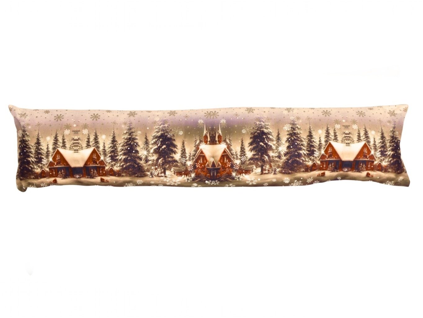 Forbyt Vánoční svítící dekorace okenní polštář Zasněžená krajina 20x85 cm Varianta: Vánoční svítící dekorace okenní polštář Zasněžená krajina CYH6019R 20x85 cm