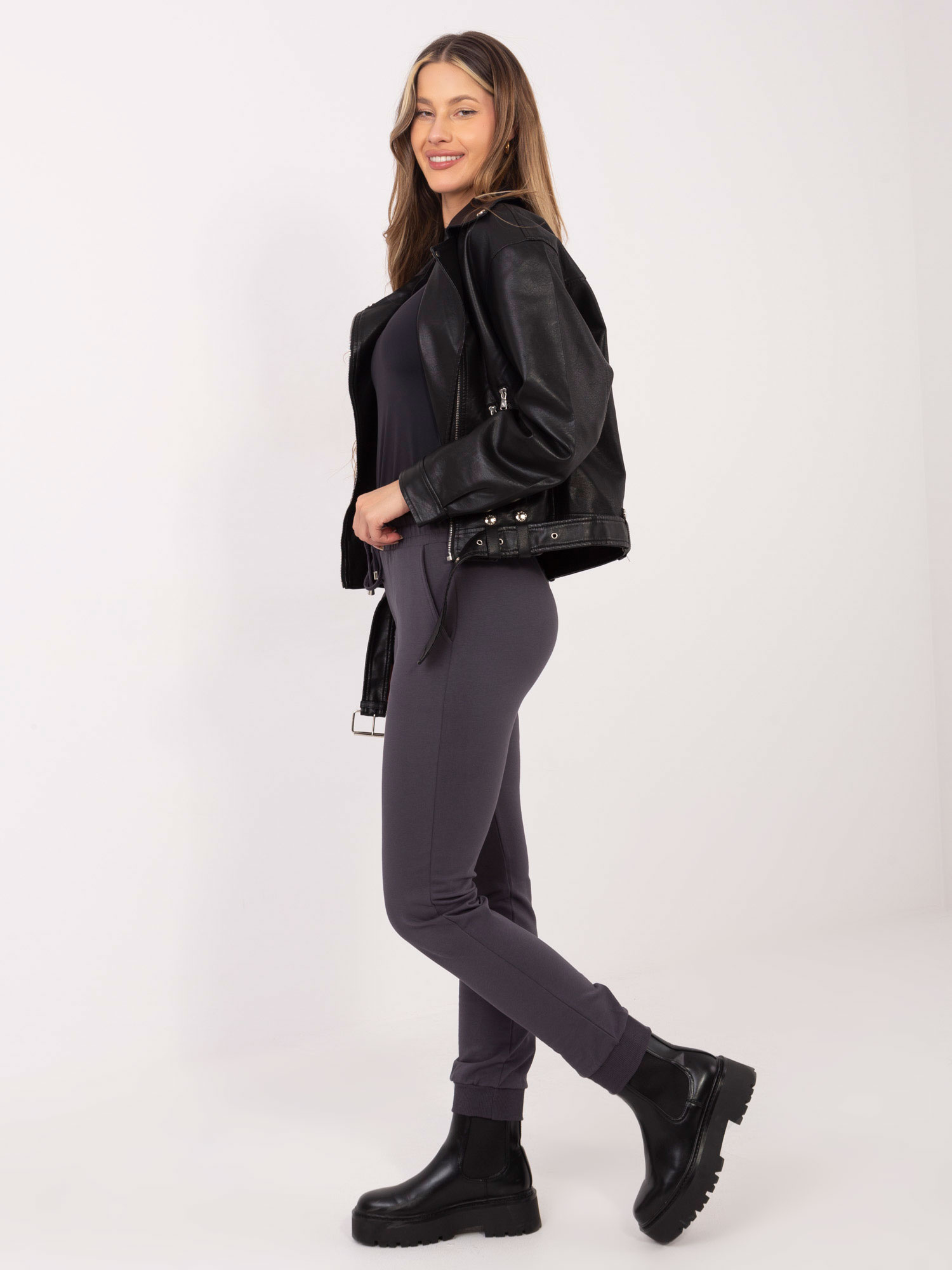 Dámské tepláky RV-DR-5040.10X BASIC FEEL GOOD Barva: Šedá - tmavě, Velikost: XL