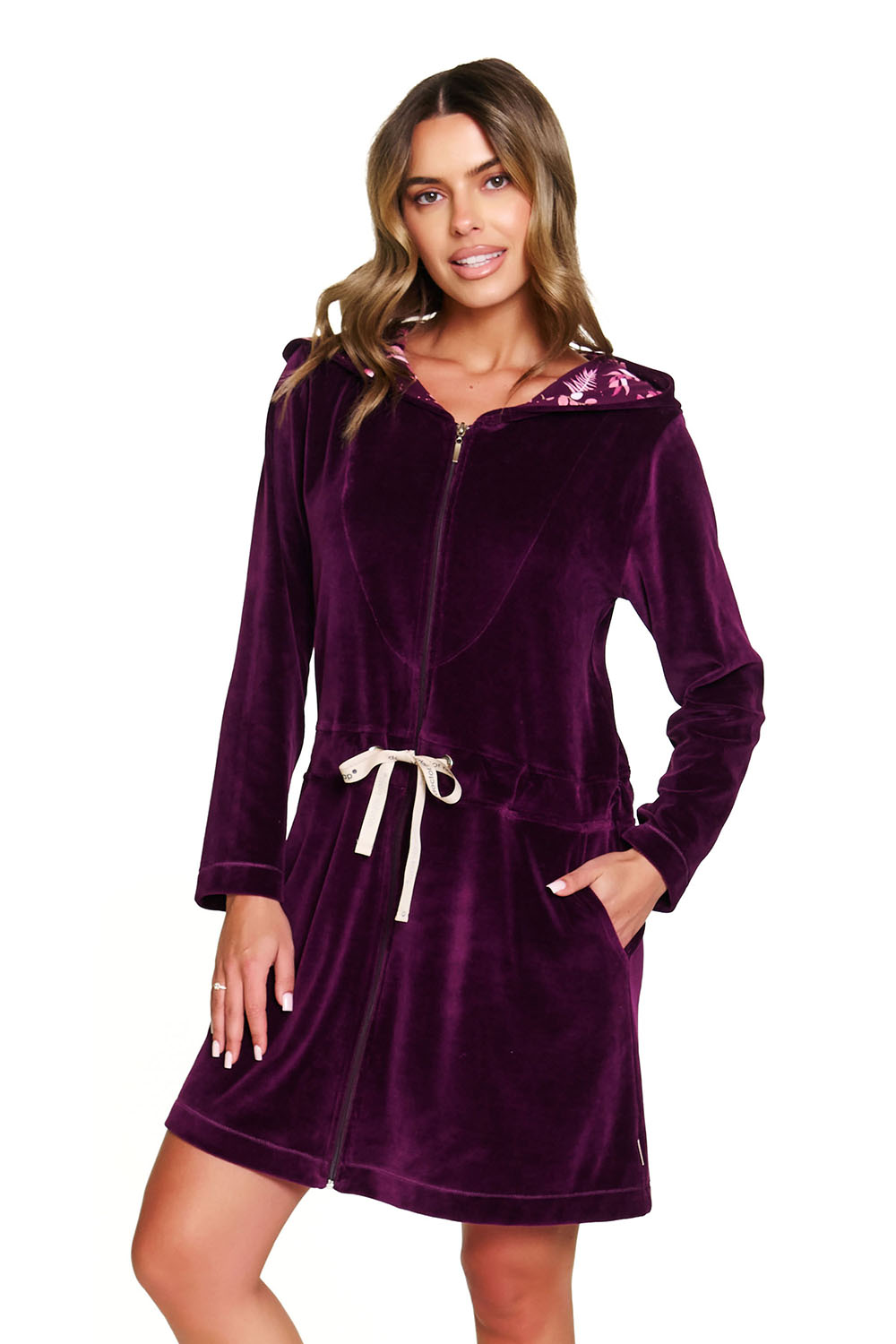 Dámský župan Doctor Nap SWO.1008 s kapucí Barva: Bordó, Velikost: S