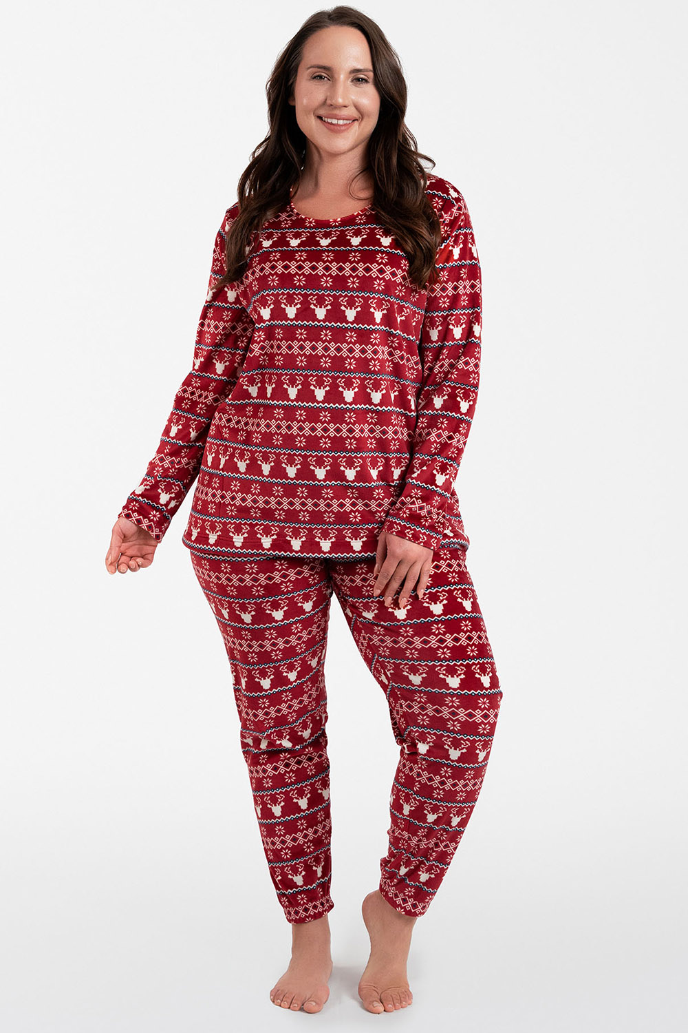 Zimní fleecové pyžamo Italian Fashion Islandia dl.r. dl.sp. Barva: Bordó, Velikost: M