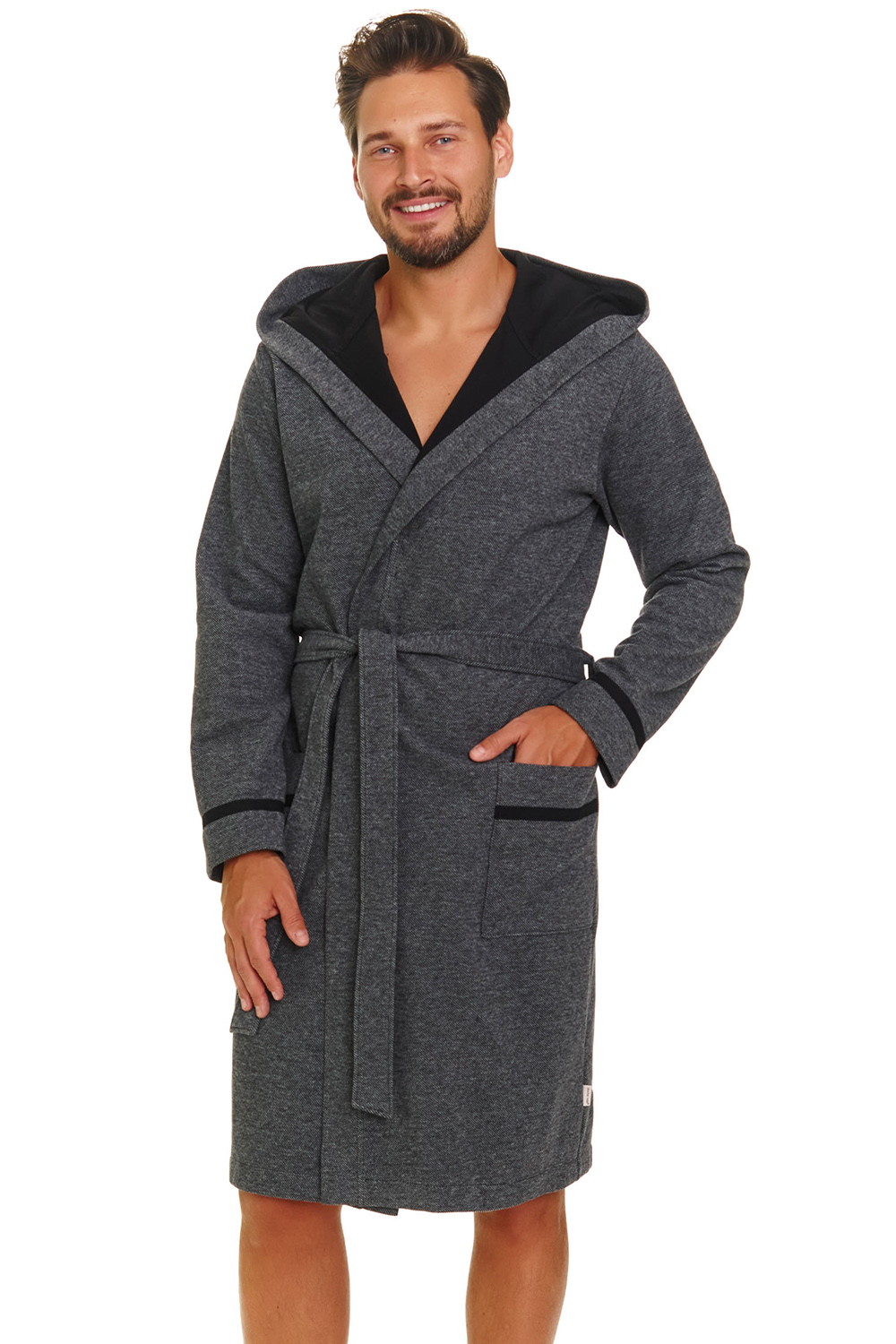 Pánský župan 7141 Twill plus - Doctor Nap šedá XXL