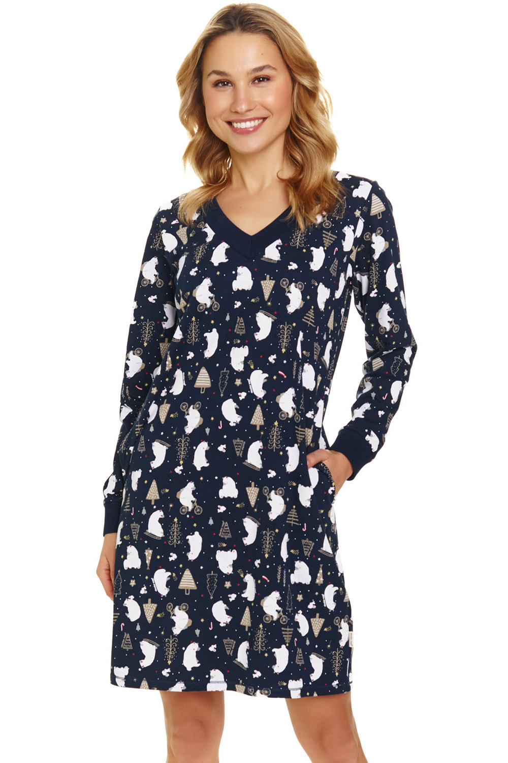 Dámská noční košilka 7117 - Doctornap tmavě modrá S