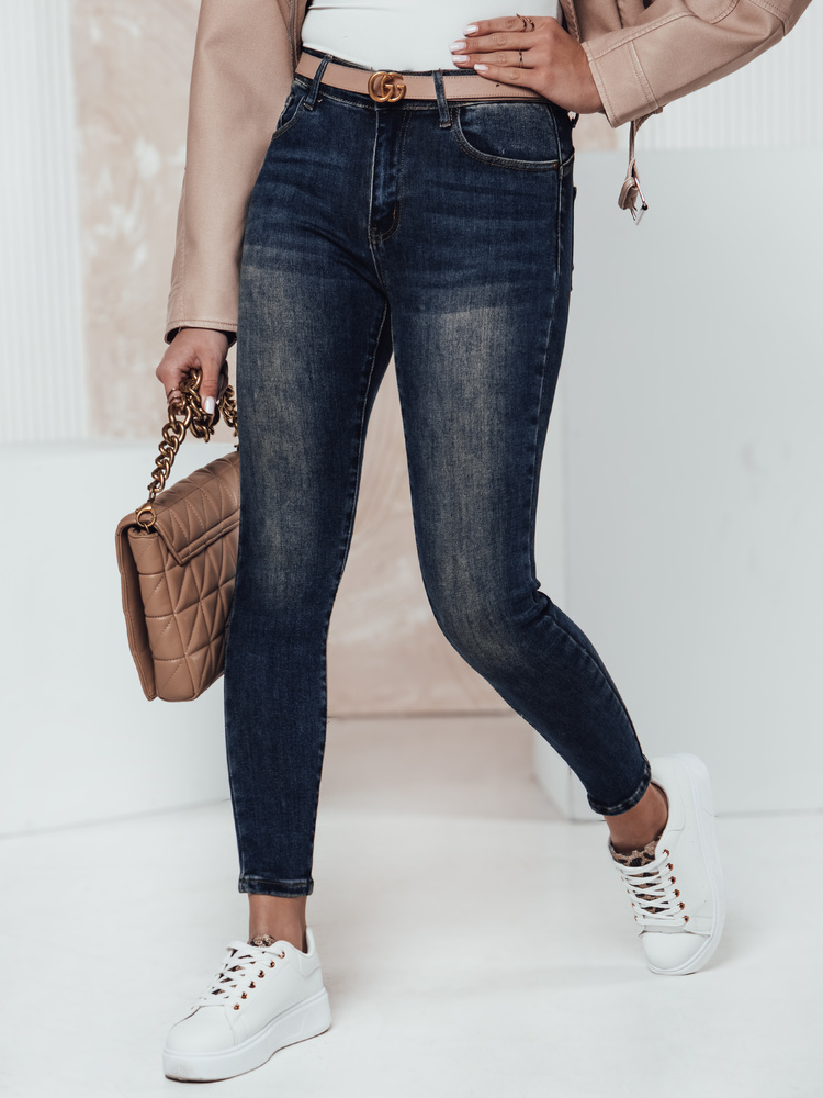 Dámské džíny FIGURISS z push up'em Dstreet UY2308 Barva: Modrá, Velikost: 26