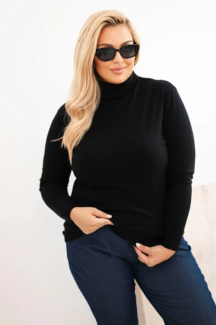 Kesi Dámský rolák Plus Size 1060 z viskózy Barva: Černá, Velikost: UNI