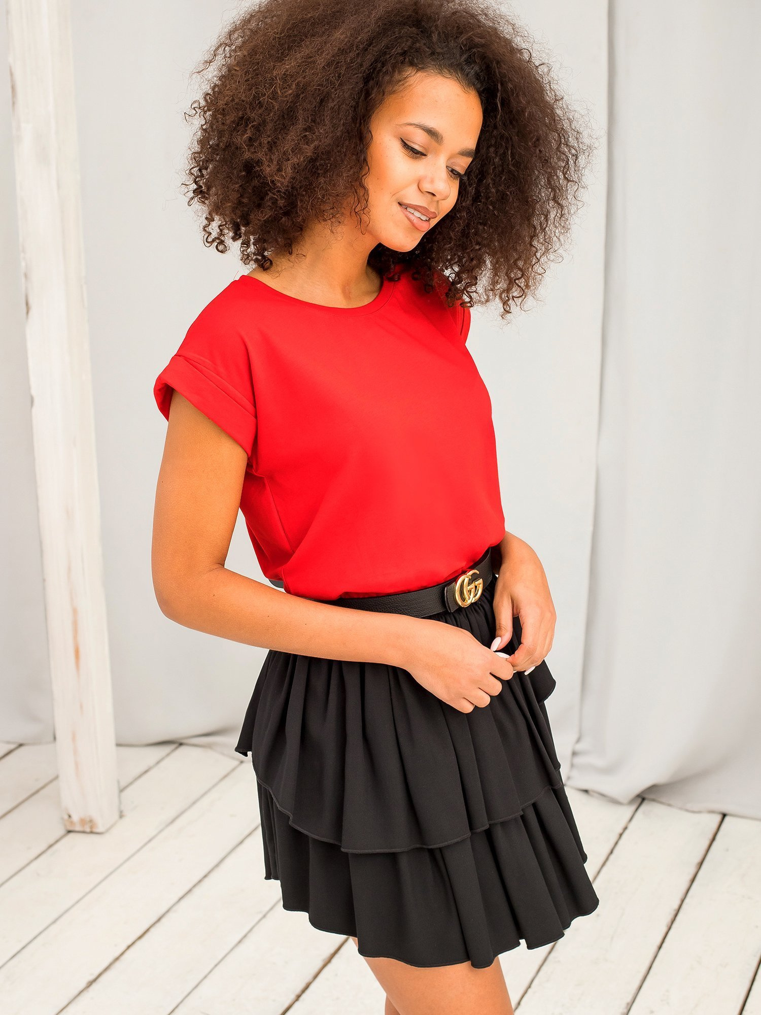 Tričko RV-TS-4833.01P BASIC FEEL GOOD Barva: Červená, Velikost: M