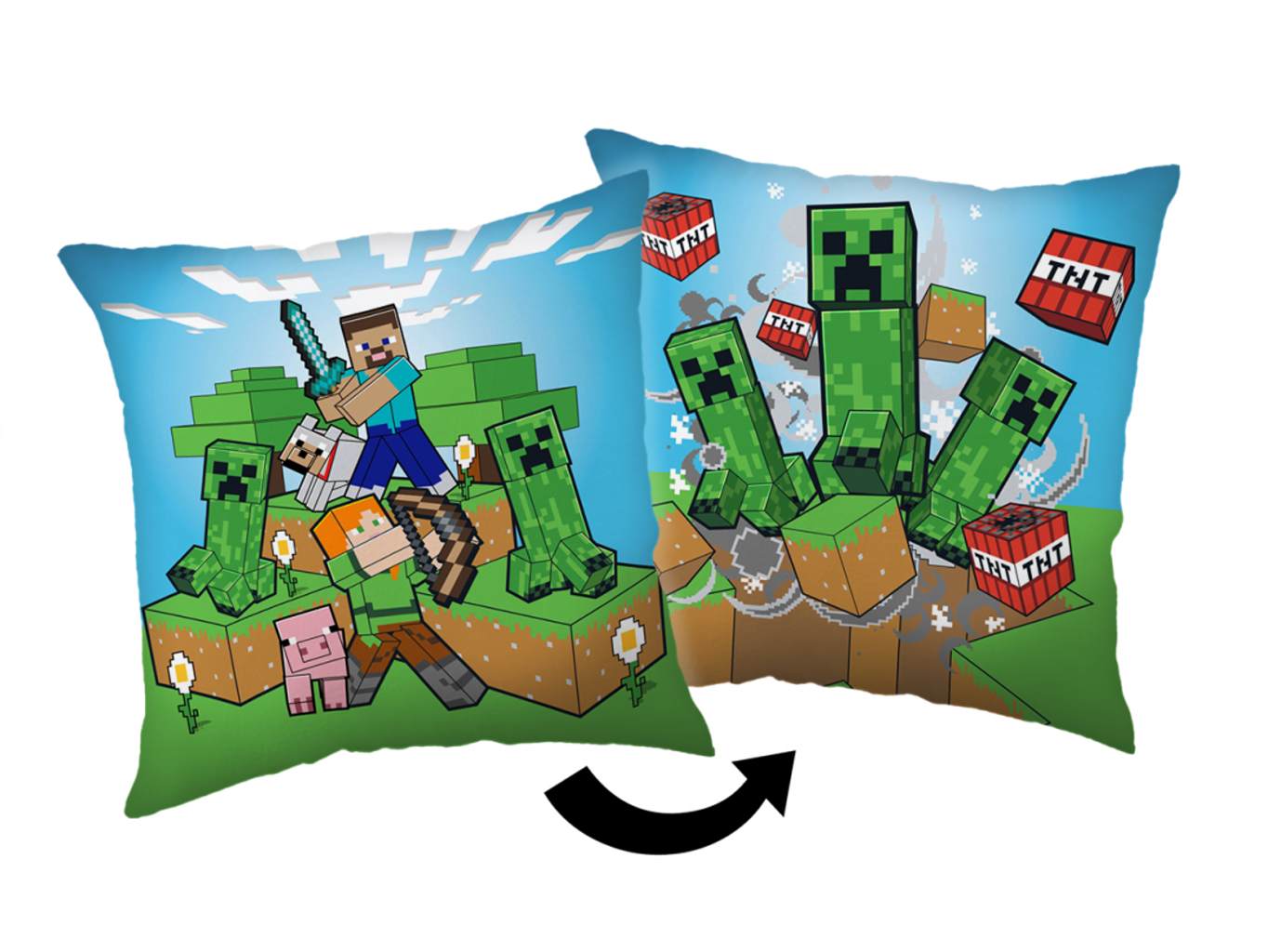 Jerry Fabrics Polštářek Minecraft Creeper rush 40x40 cm