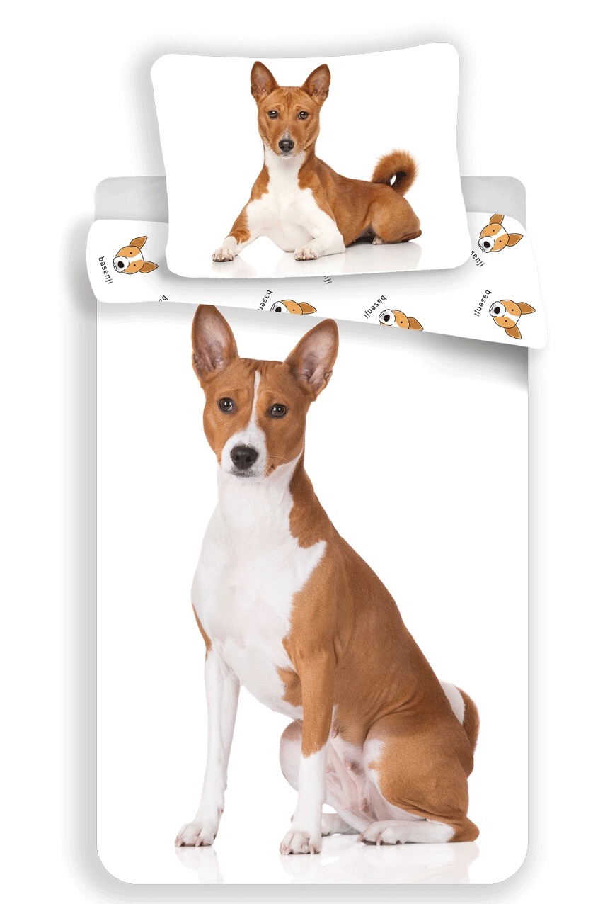 Levně Jerry Fabrics Povlečení fototisk Basenji 140x200, 70x90 cm