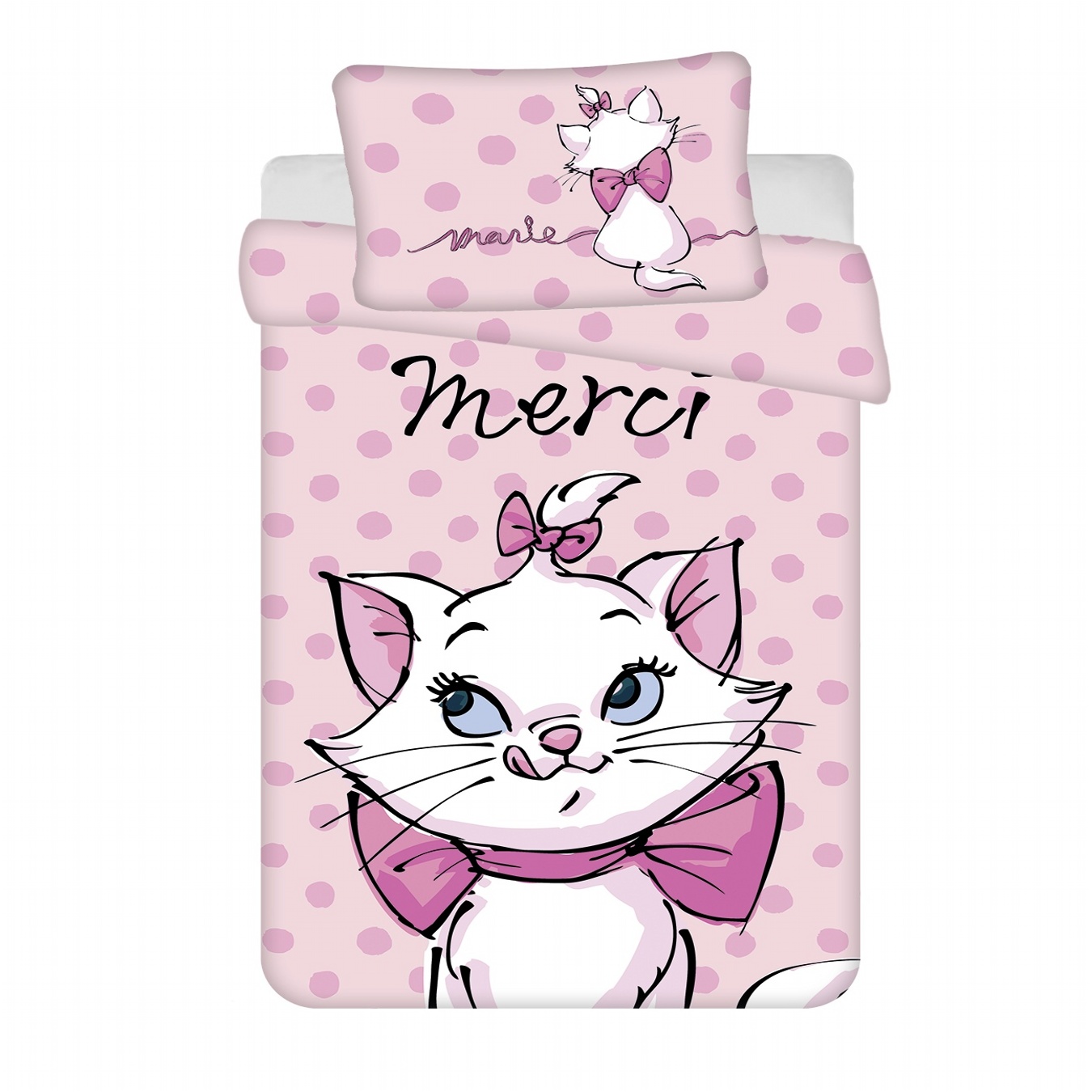 Levně Jerry Fabrics Disney povlečení do postýlky Marie Cat Merci baby 100x135, 60x40 cm
