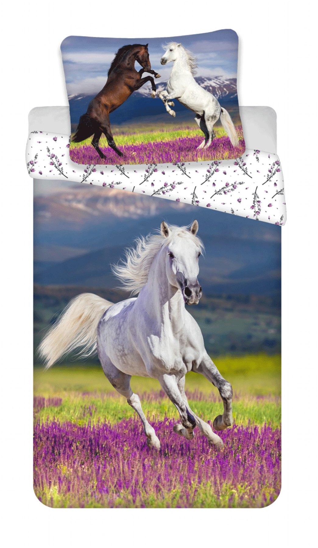 Levně Jerry Fabrics Povlečení fototisk Horse Meadow 140x200, 70x90 cm