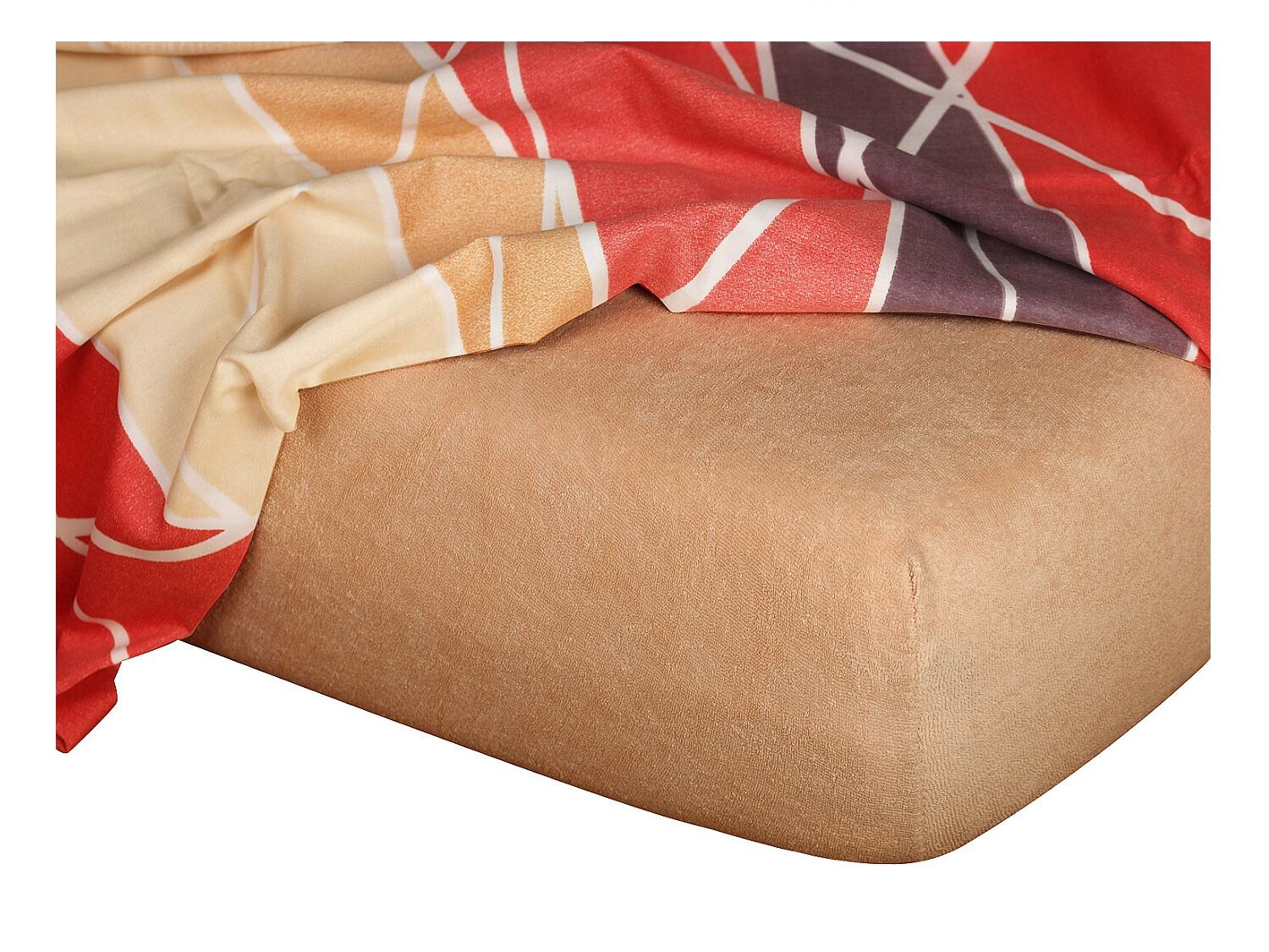 DADKA VRACOV Froté prostěradlo světle hnědé Rozměr: 60x120x10 dětské