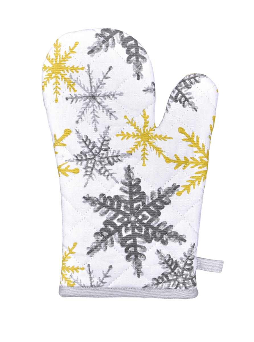 Forbyt Vánoční kuchyňská chňapka Šedé a žluté vločky 1261 1 ks Varianta: Vánoční kuchyňská chňapka Šedé a žluté vločky 1261 1 ks 18x28 cm