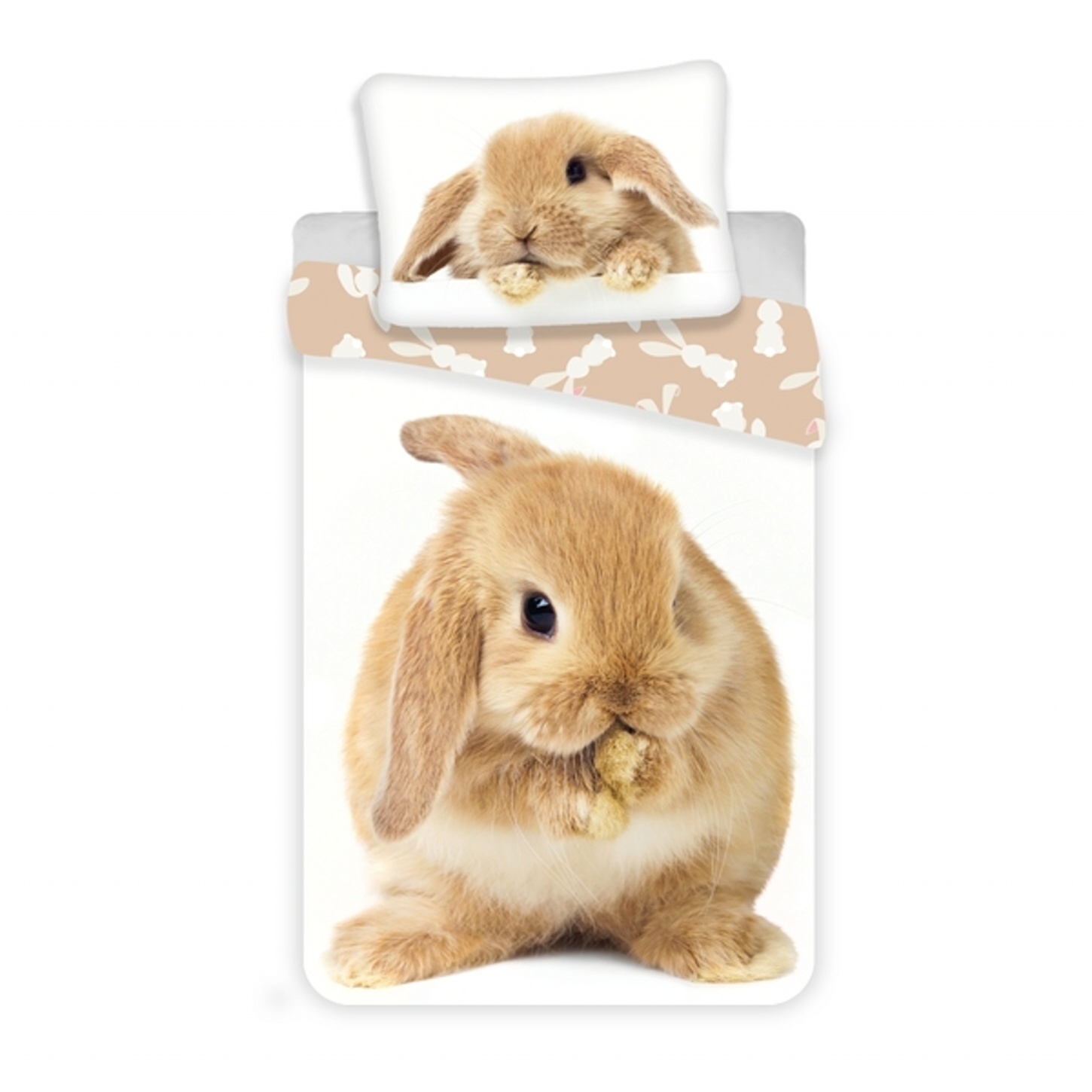 Levně Jerry Fabrics Povlečení fototisk Bunny brown 140x200, 70x90 cm