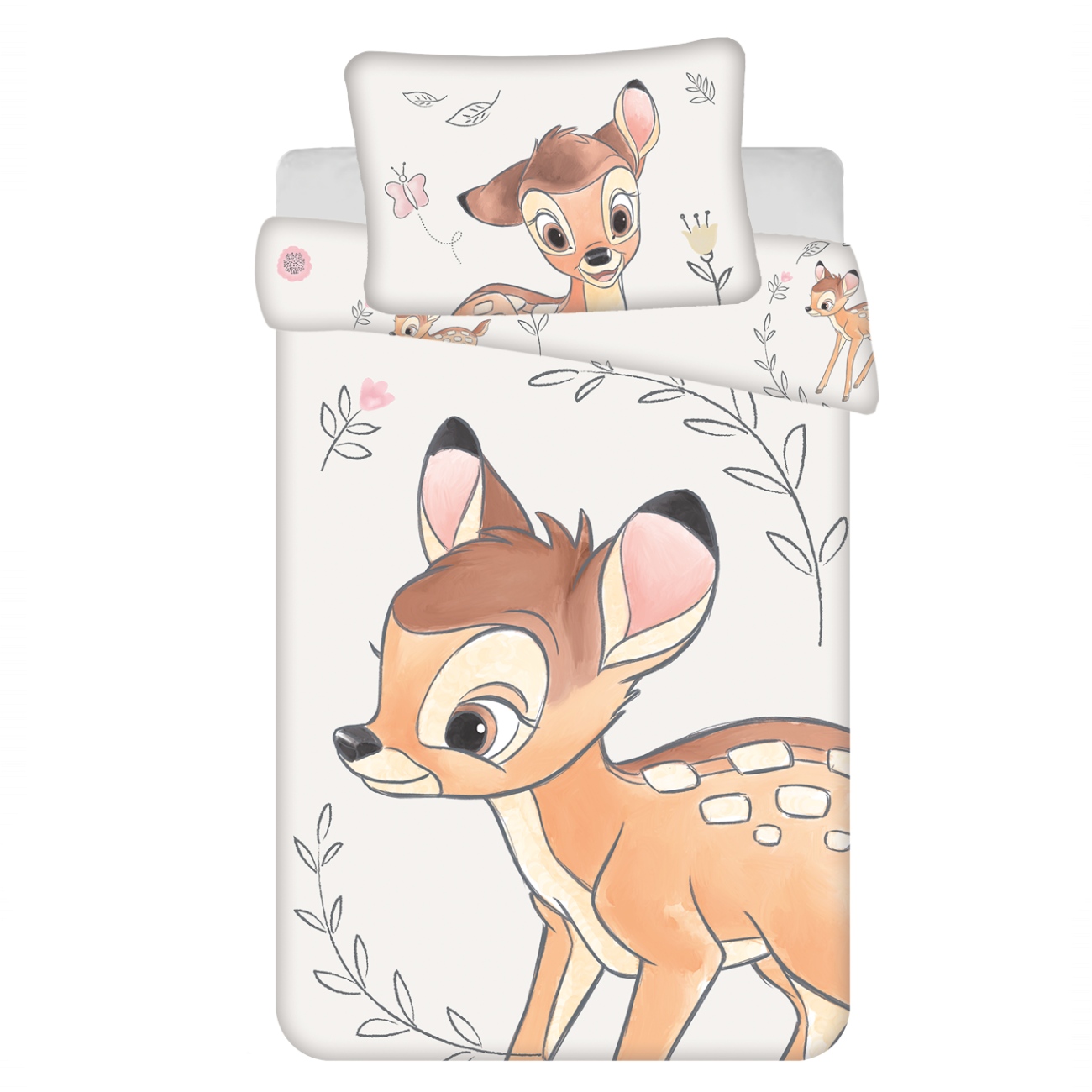 Levně Jerry Fabrics Povlečení do postýlky Bambi Beige baby 100x135, 40x60 cm