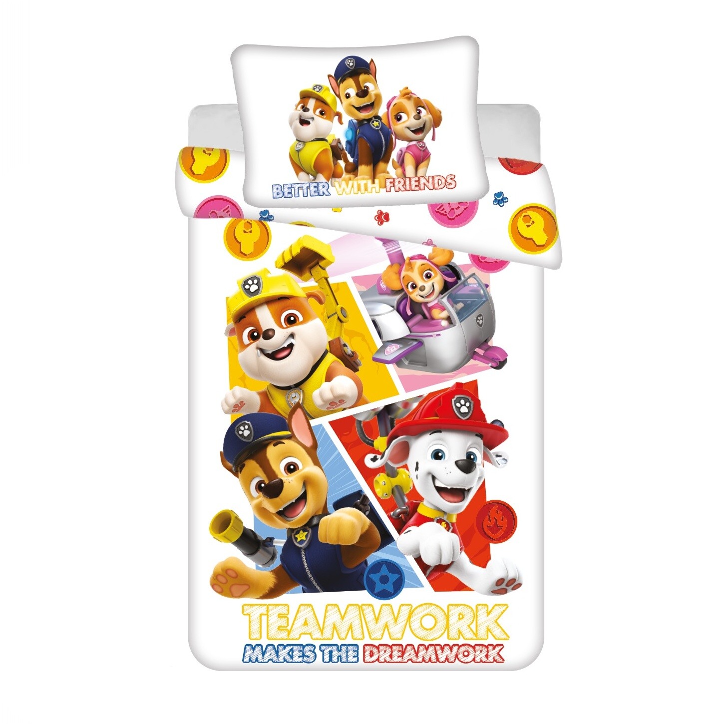 Levně Jerry Fabrics Povlečení do postýlky Paw Patrol 498 baby 100x135, 40x60 cm