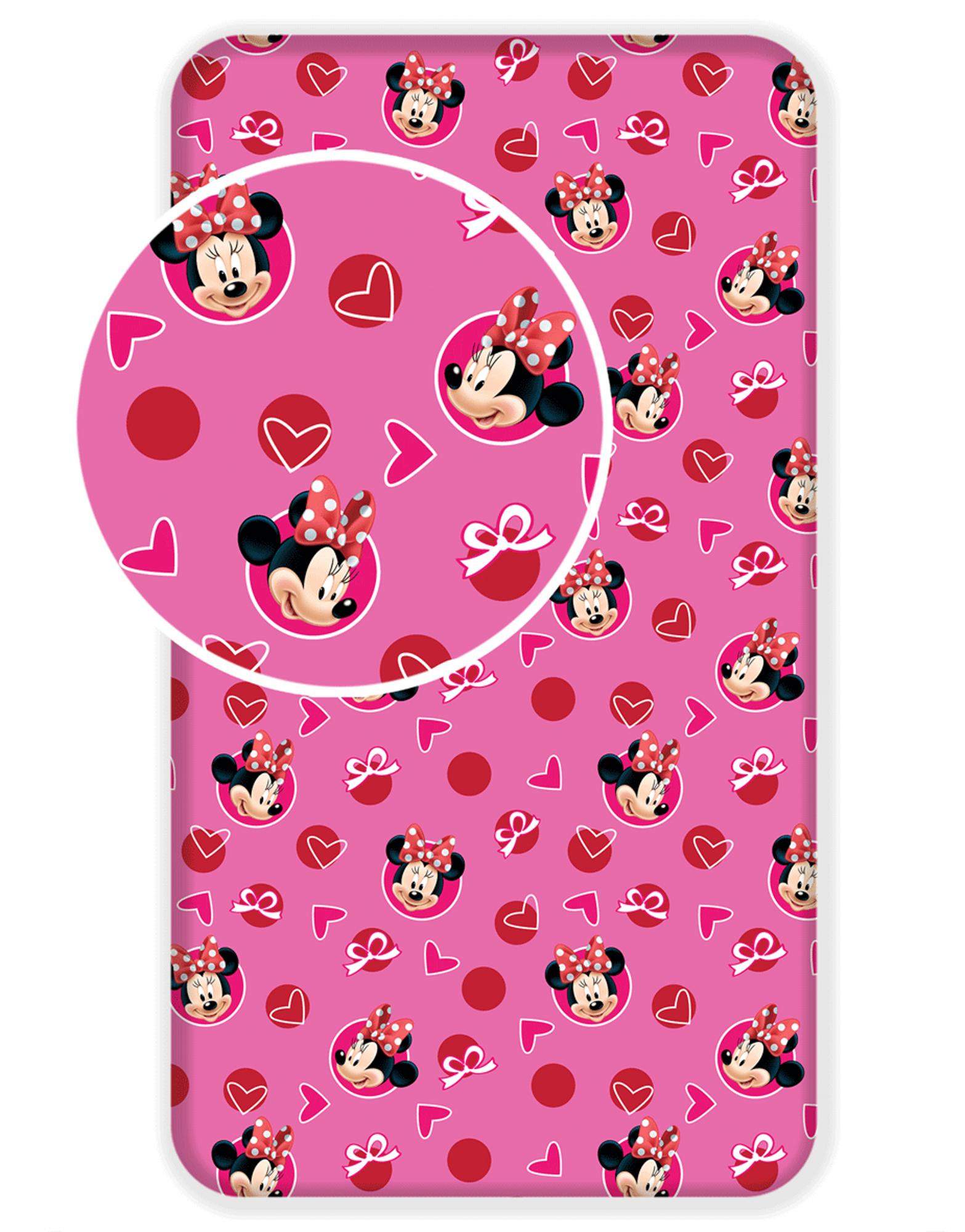 Levně Jerry Fabrics Prostěradlo Minnie Hearts 02 90x200x25 cm