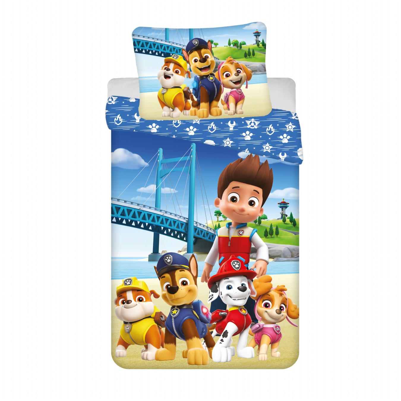 Levně Jerry Fabrics Povlečení Paw Patrol PP457 Bridge 140x200, 70x90 cm