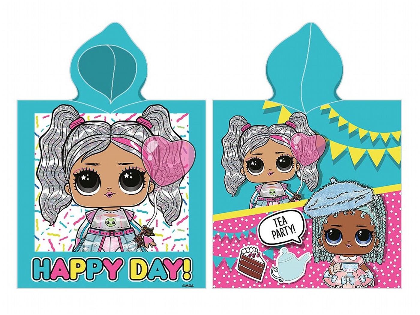 Levně Carbotex Pončo L.O.L. Surprise Happy Day 55x110 cm