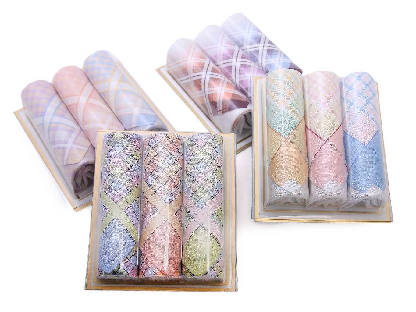 Etex Dámské kapesníky L16 dárková krabička (3 ks) Varianta: Dámské kapesníky L16 dárková krabička (3 ks)