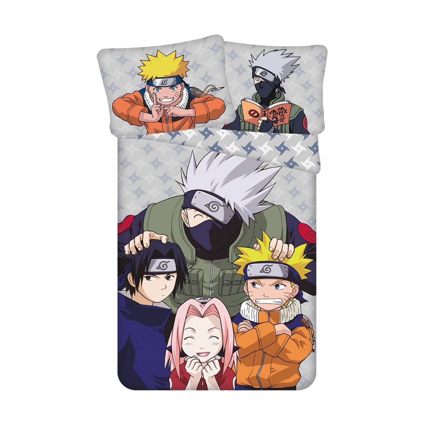 Levně Jerry Fabrics Povlečení Naruto Grey 140x200, 70x90 cm