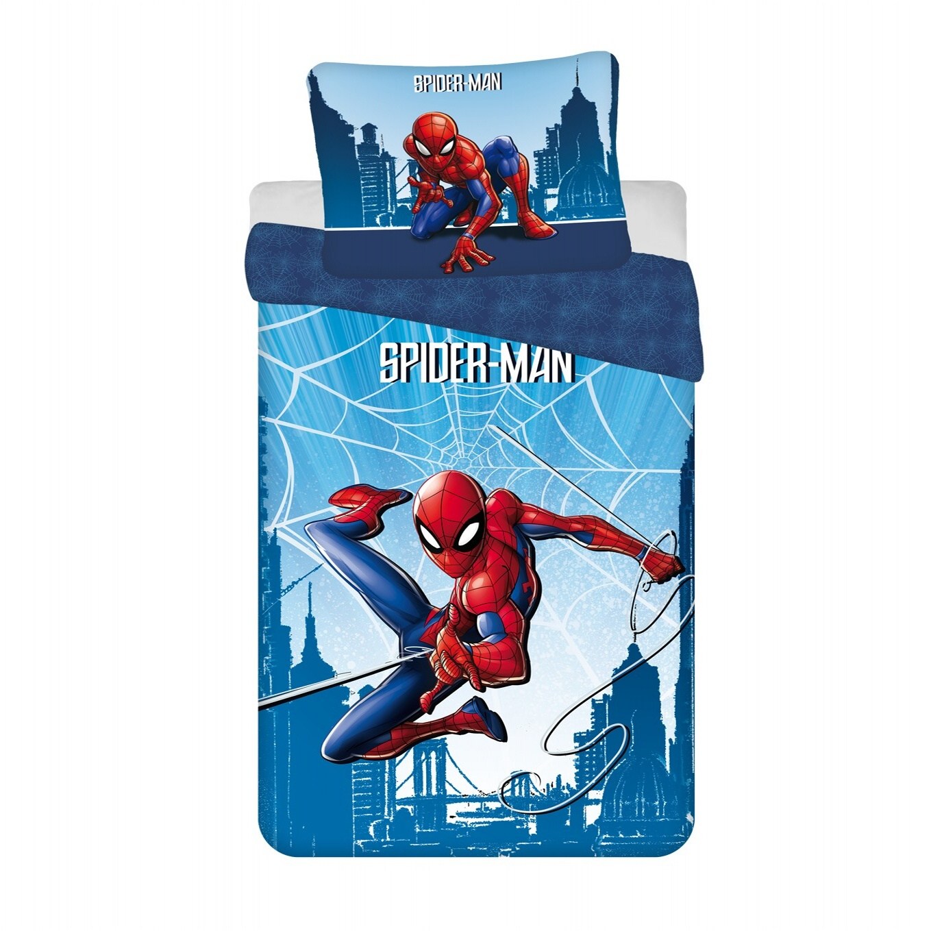 Levně Jerry Fabrics Povlečení Spider-man Blue 04 140x200, 70x90 cm